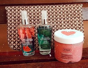 body mist and scrub